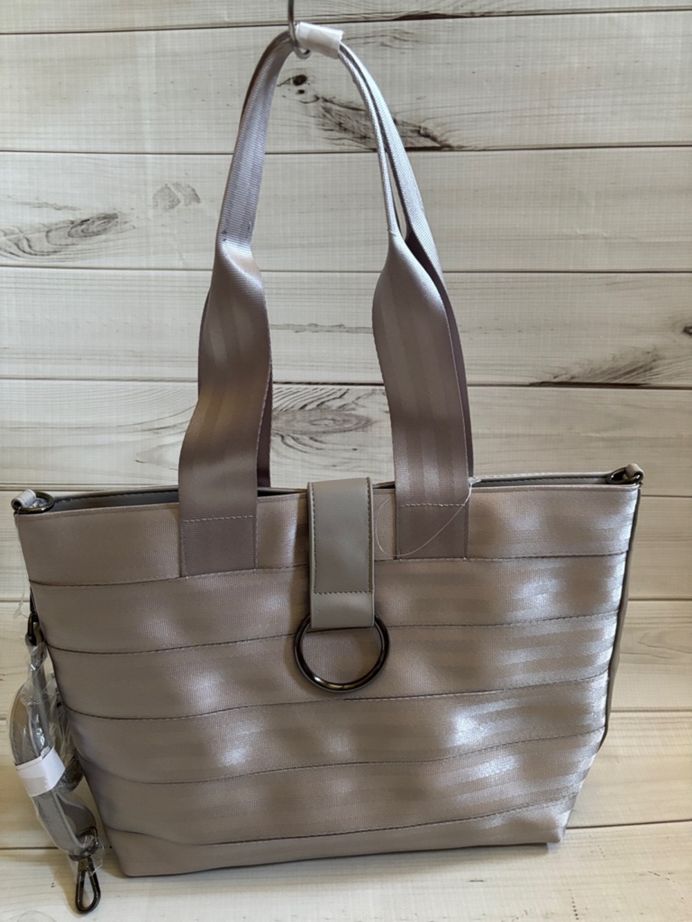 Marla Wynne Seatbelt Tote Bag with Ring Accent